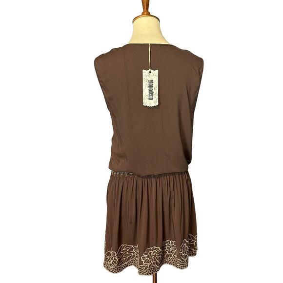 Monoreno Brown Floral Mini Dress - Picture 3 of 6